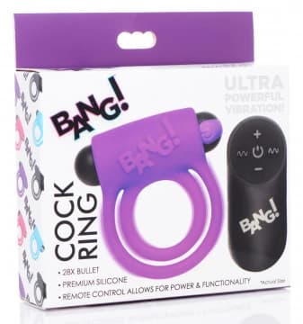 A-anillo Vibrador Control Remoto de Silicona Purpura - imagen 1