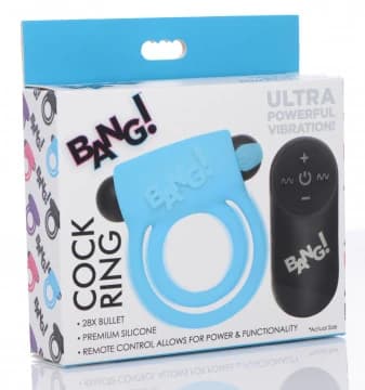 A-anillo Vibrador Control Remoto de Silicona Azul - imagen 1