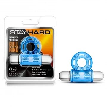 Anillo Toro Vibrador Stay Hard 10 Funciones Azul - imagen 1