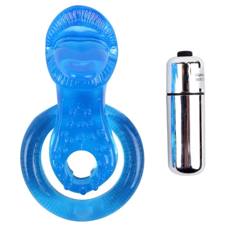 Anillo Vibrador Get Lock Tongue Azul - imagen 2