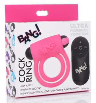 A-anillo Vibrador Control Remoto de Silicona Rosa - imagen 1