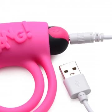 A-anillo Vibrador Control Remoto de Silicona Rosa - imagen 3
