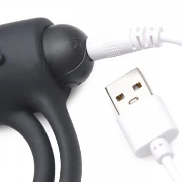 A-anillo Vibrador Control Remoto de Silicona Negro - imagen 2