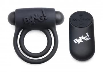 A-anillo Vibrador Control Remoto de Silicona Negro - imagen 3