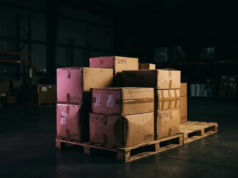 Mercadería de importación lista en el almacén