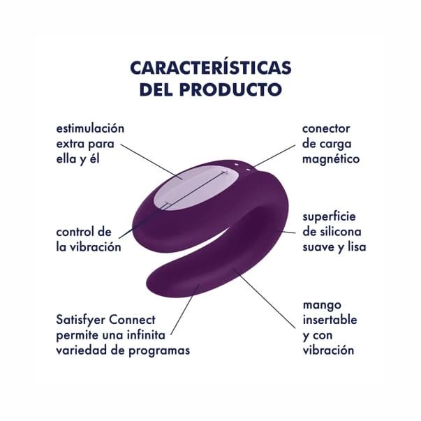 A-vibrador Satisfyer Inteligente Doble Joy Lila - imagen 3