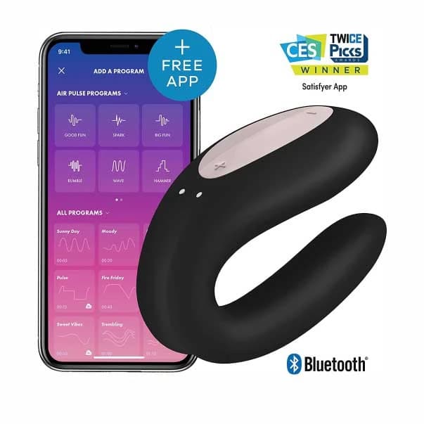 A-vibrador Satisfyer Inteligente Doble Joy Negro - imagen 3