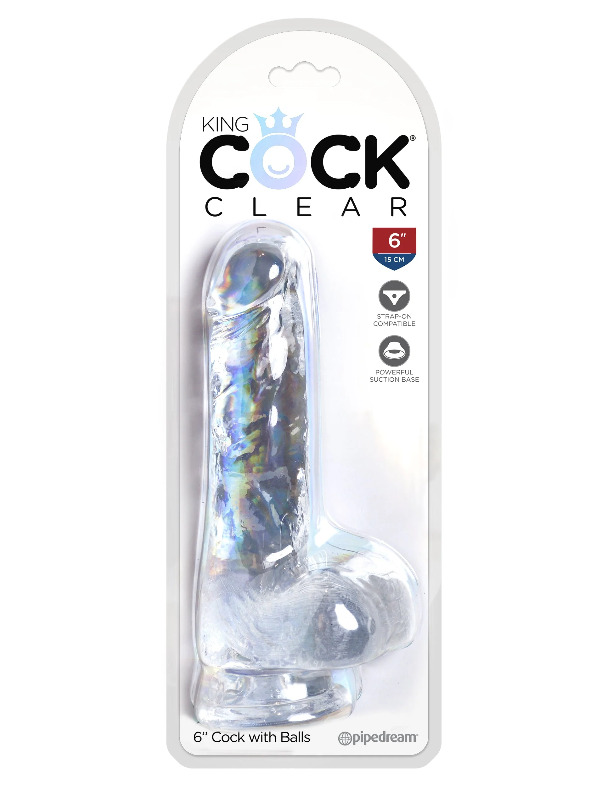 Consolador Realista King Cock Clear 6 Con Testiculos - imagen 2