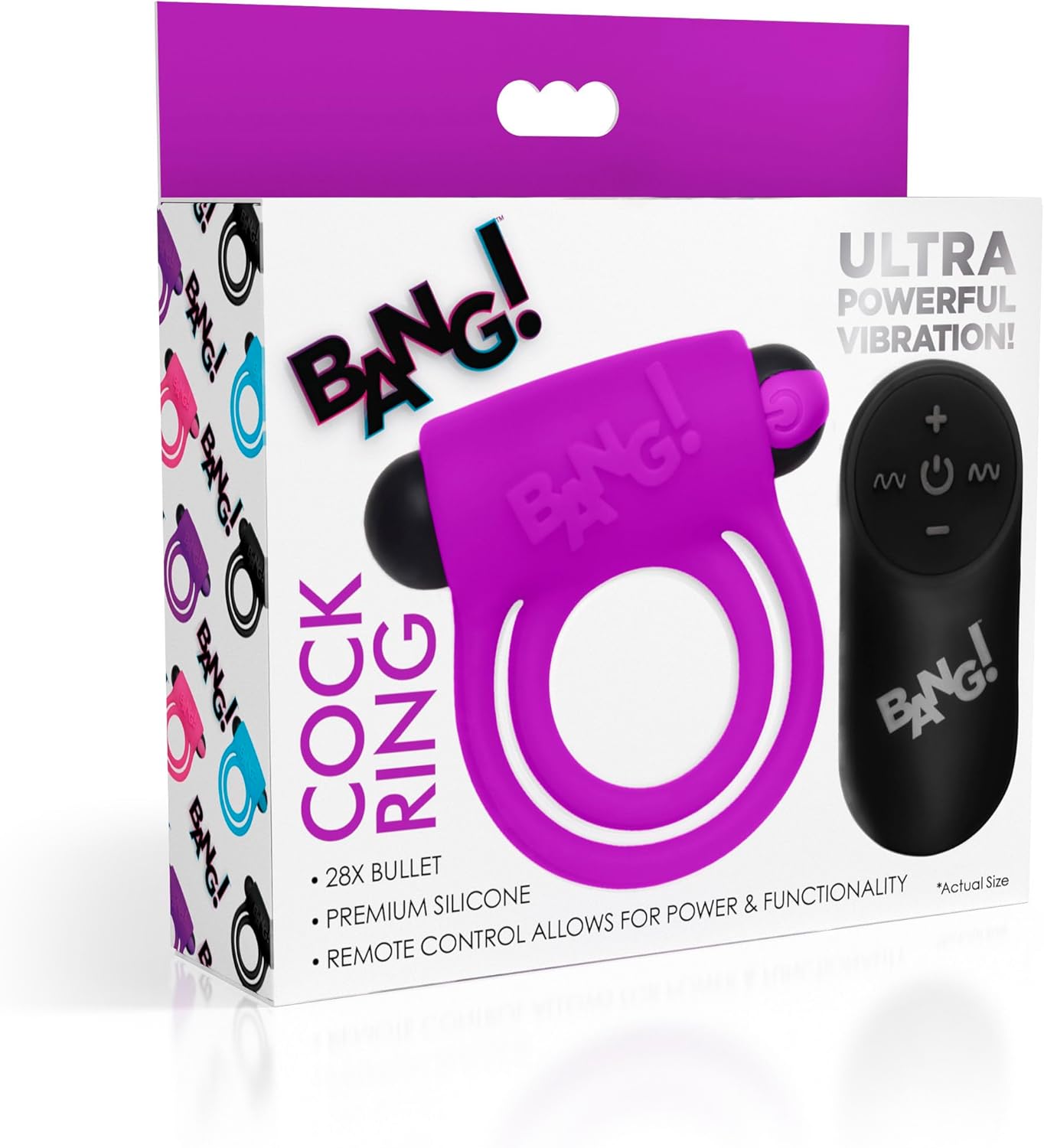 Anillo Retardante Vibrador Con Control Remoto Purpura - imagen 2