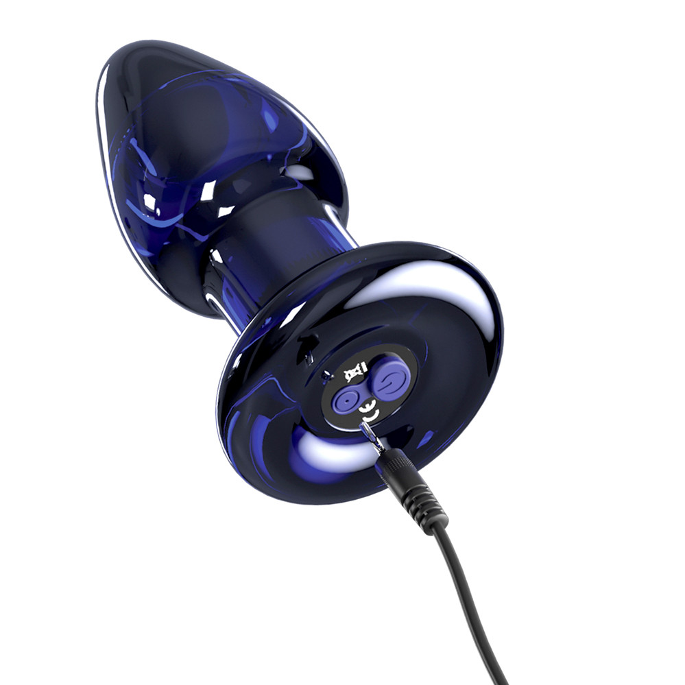 Vibrador Con Control Remoto Icicles Vidrio Azul n° 85 - imagen 2