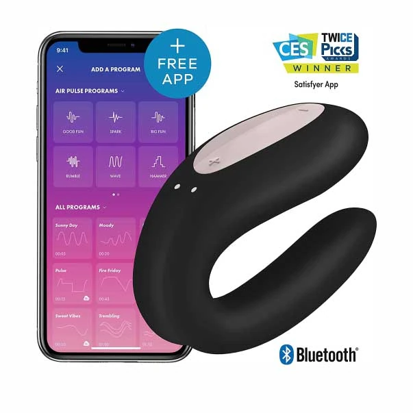 A-vibrador Satisfyer Inteligente Doble Joy Negro - imagen 3