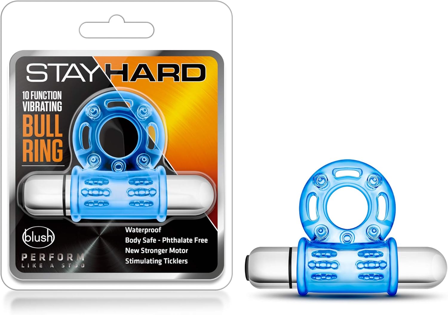 Anillo Retardante Vibrador Stay Hard 10 Funciones Azul - imagen 2