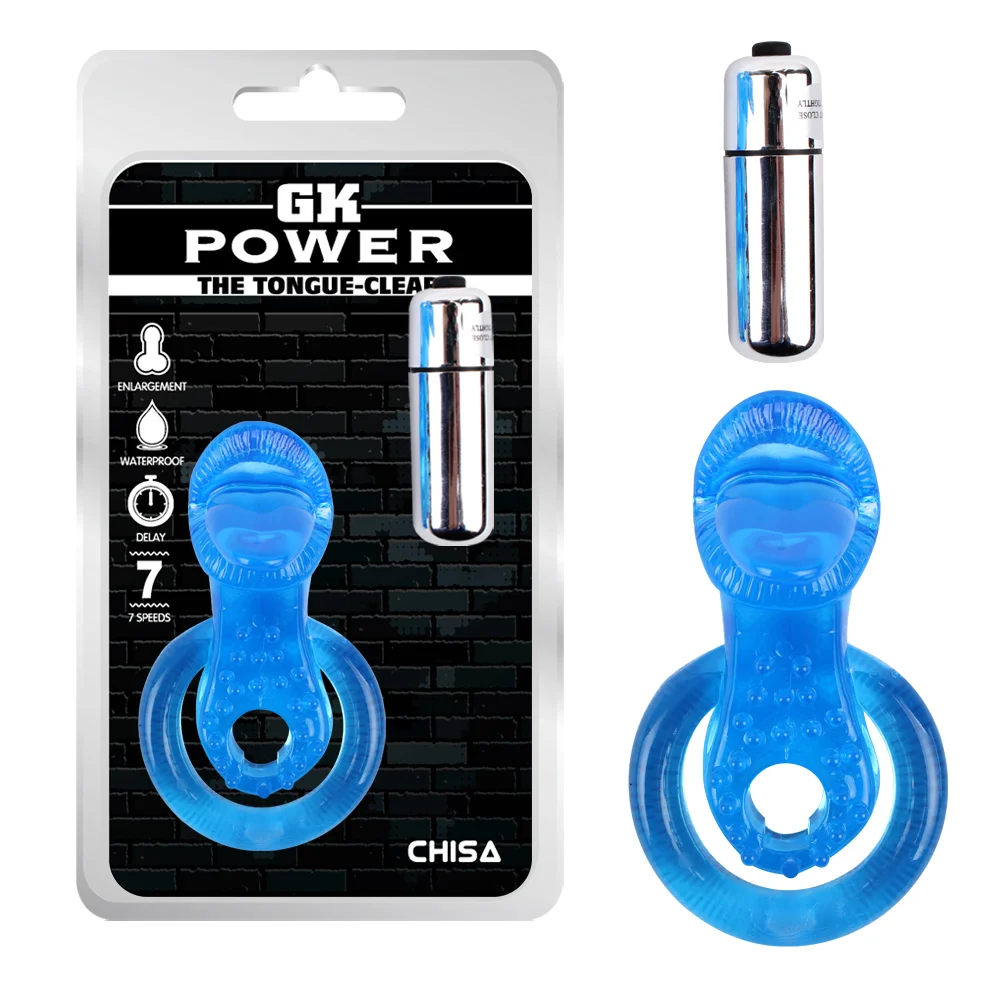Anillo Retardante Vibrador Get Lock Tongue Azul - imagen 2