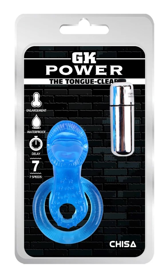 Anillo Retardante Vibrador Get Lock Tongue Azul - imagen 1