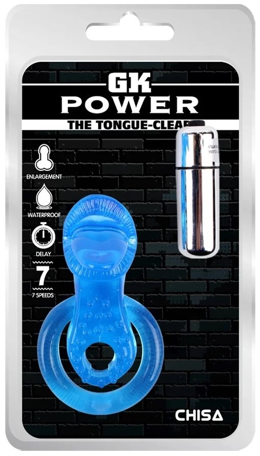 Anillo Retardante Vibrador Get Lock Tongue Azul - imagen 1