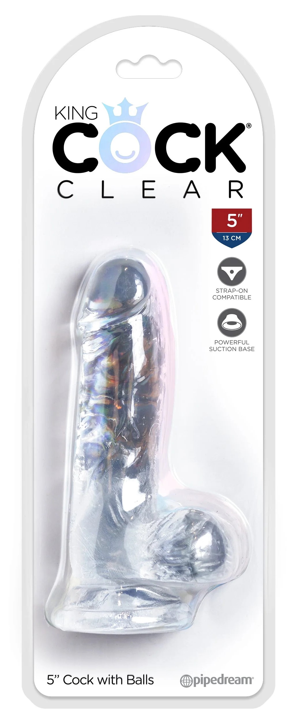 Consolador Realista King Cock Clear 5 Con Testiculo - imagen 1