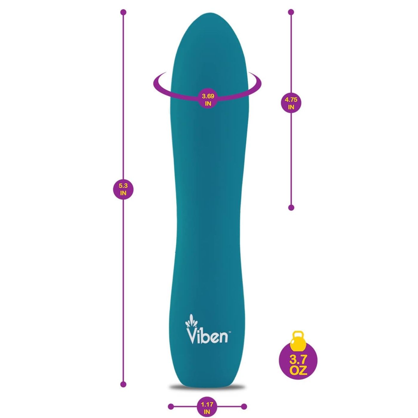 Vibrador Viben Bala Intensa 10 Funciones Celeste - imagen 3