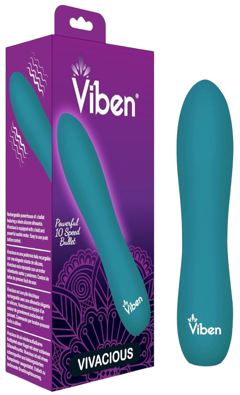 Vibrador Viben Bala Intensa 10 Funciones Celeste - imagen 1