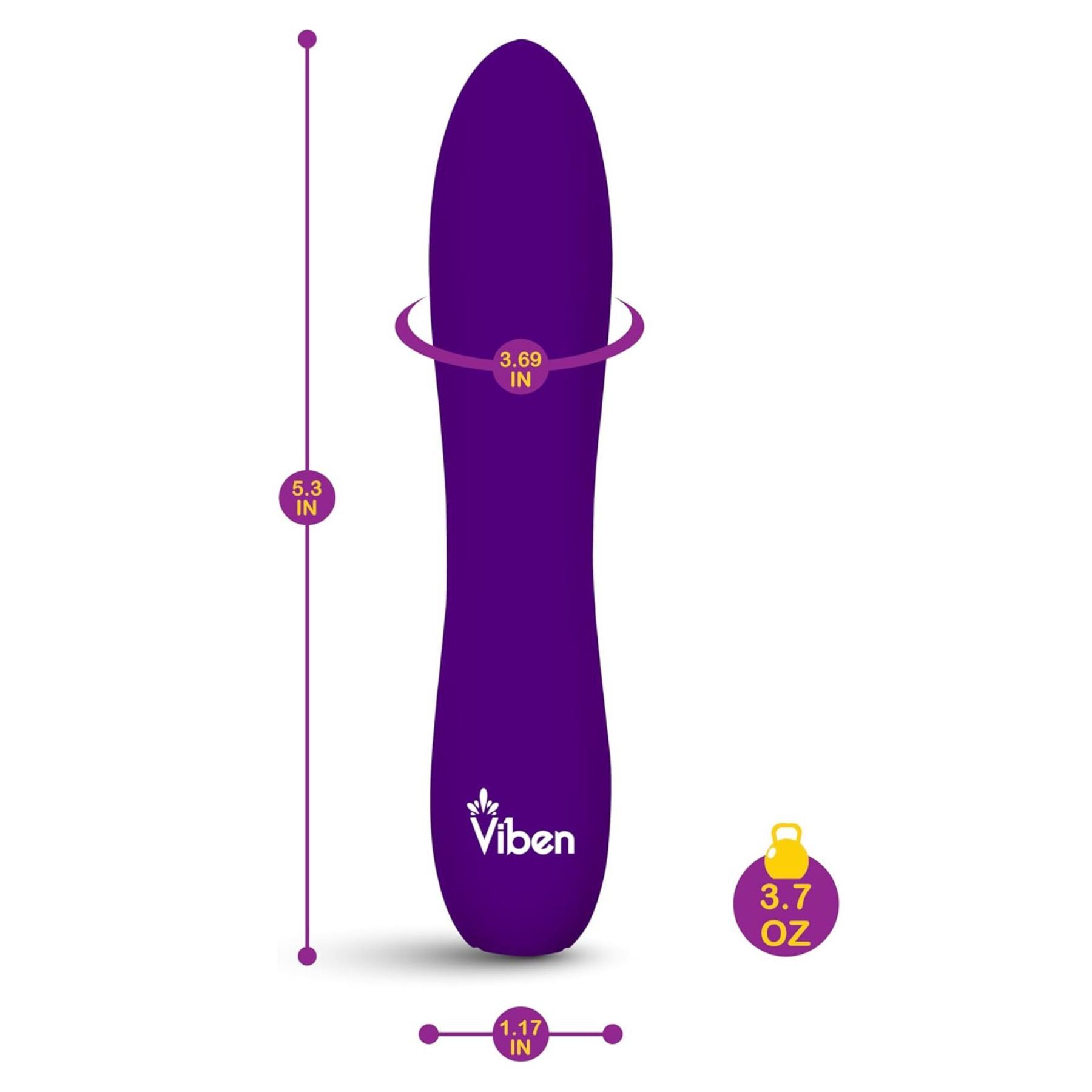 Vibrador Viben Bala Intensa 10 Funciones Violeta — miniatura 4