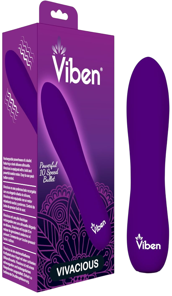 Vibrador Viben Bala Intensa 10 Funciones Violeta - imagen 1