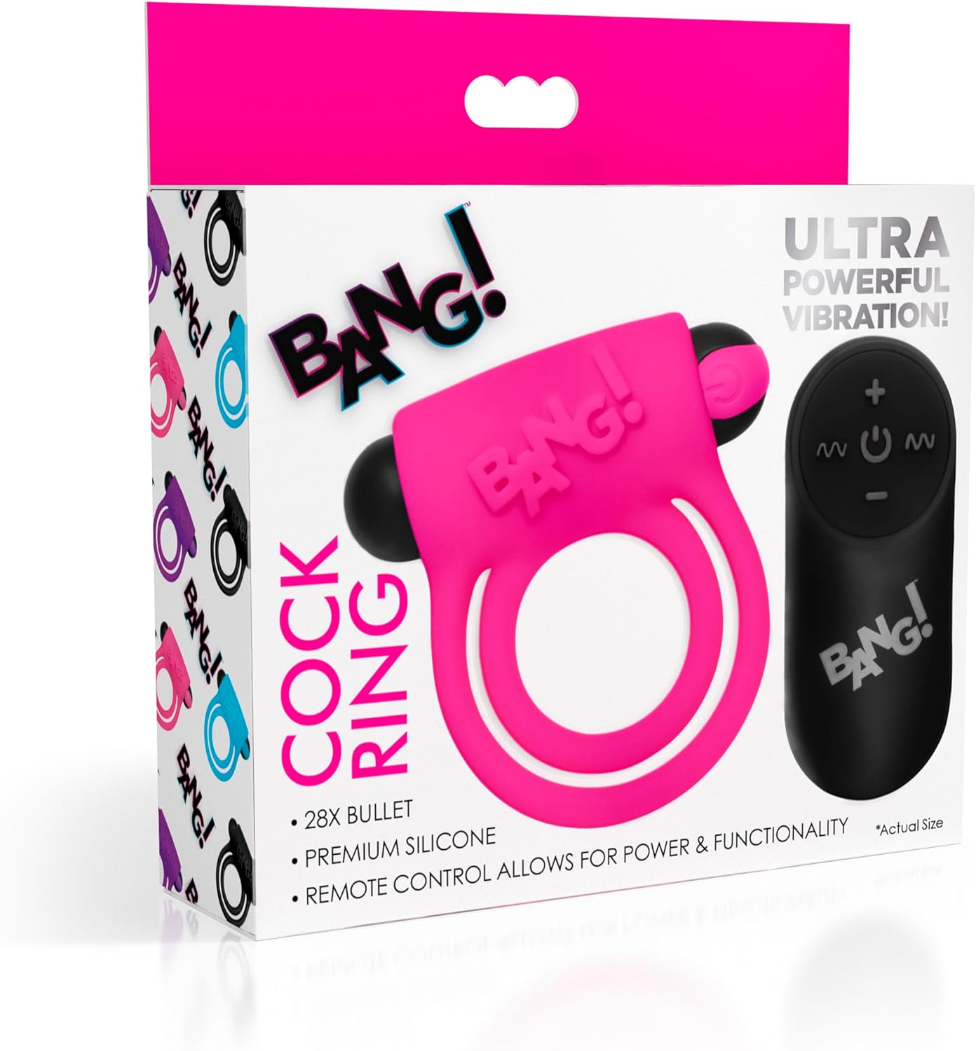 Anillo Retardante Vibrador Con Control Remoto Rosa - imagen 2