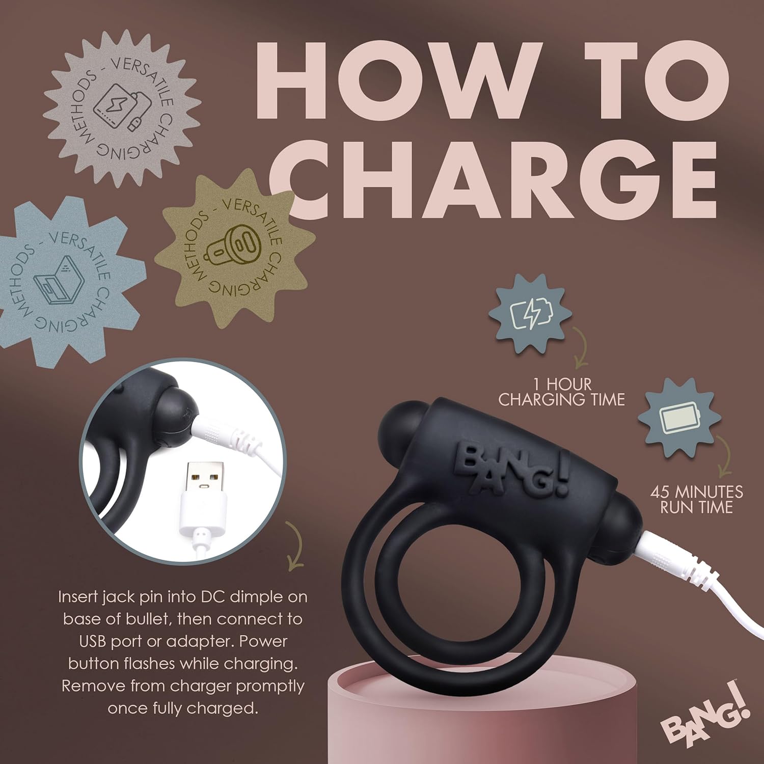 Anillo Retardante Vibrador Con Control Remoto Negro - imagen 3