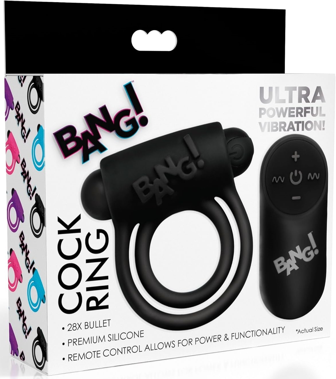 Anillo Vibrador Con Control Remoto Negro - imagen 1