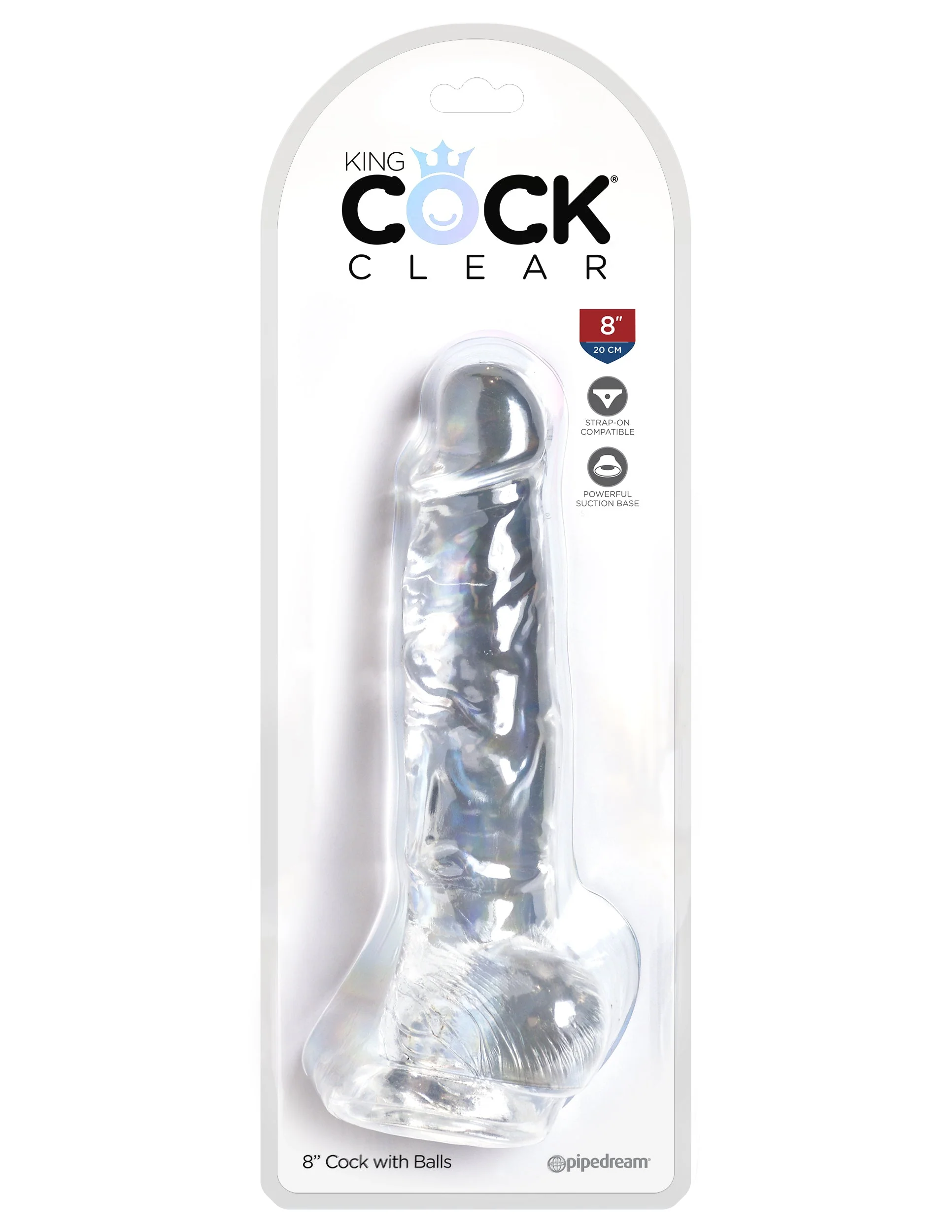 Consolador Realista King Cock Clear 8 Con Testiculos - imagen 2