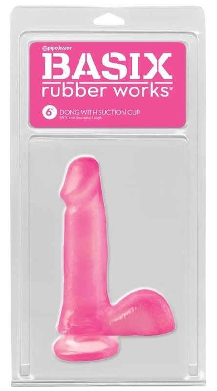 Consolador Realista Basix Rubber Works Dong 6 Rosa - imagen 1