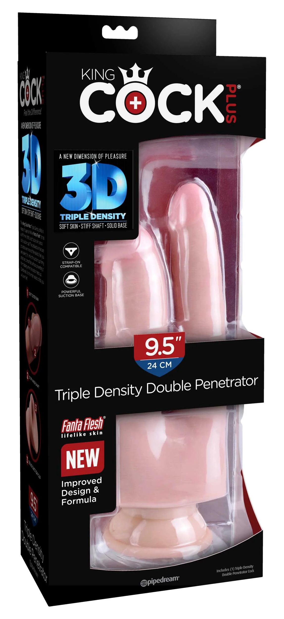 Consolador Realista Doble King Cock Plus 9 - imagen 1