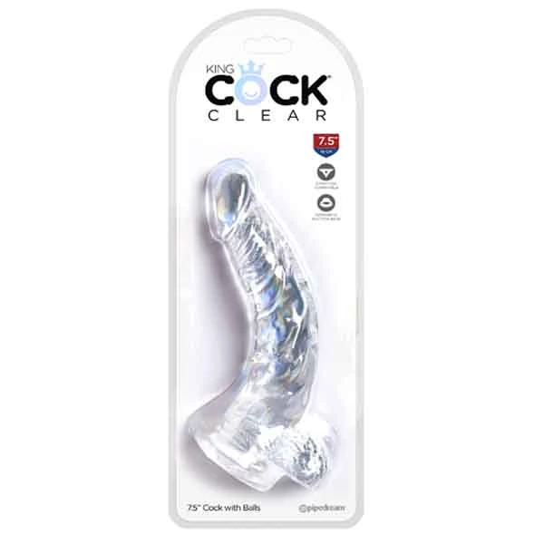 B-consolador King Cock Clear 7.5 Con Testiculo - imagen 1