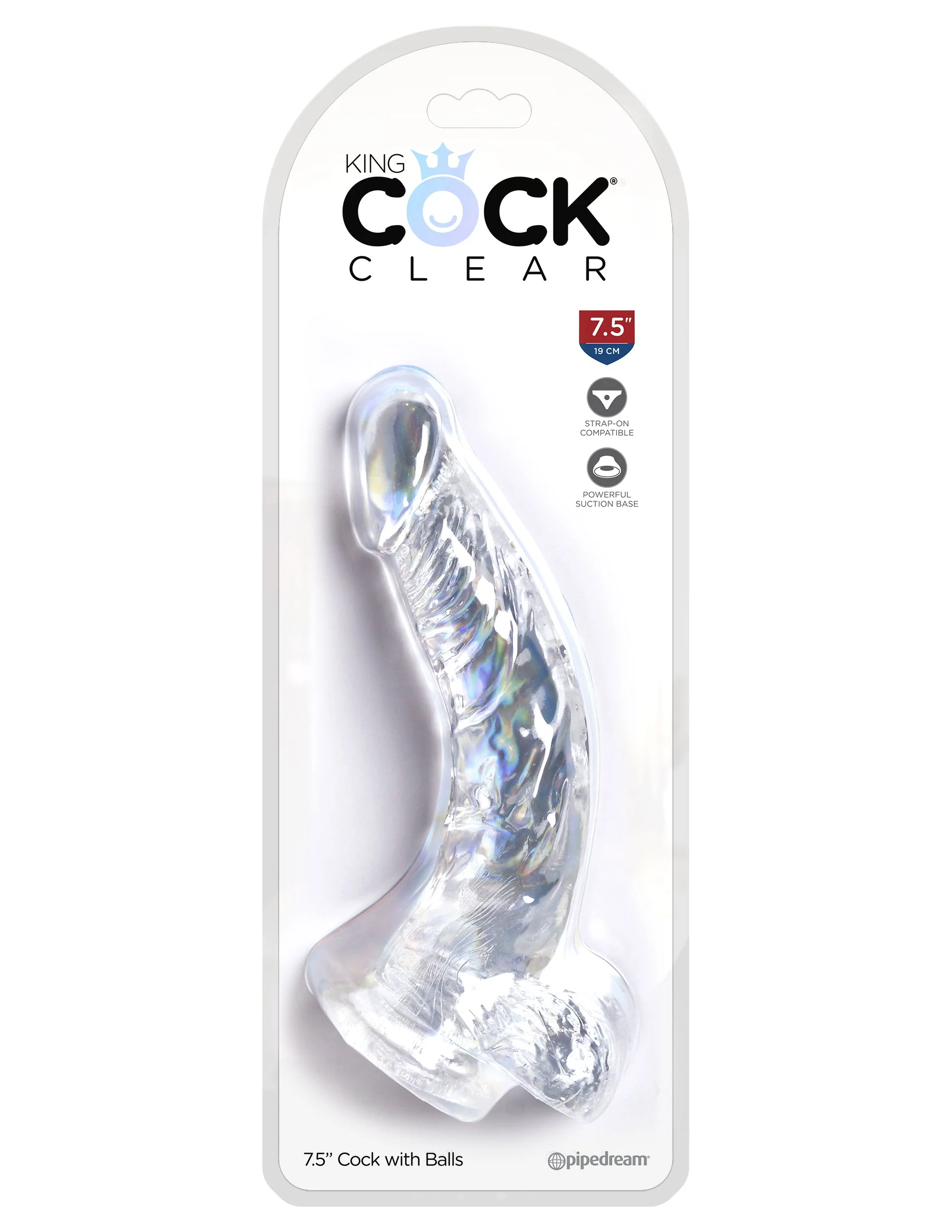 Consolador Realista King Cock Clear 7.5 Con Testiculo - imagen 2