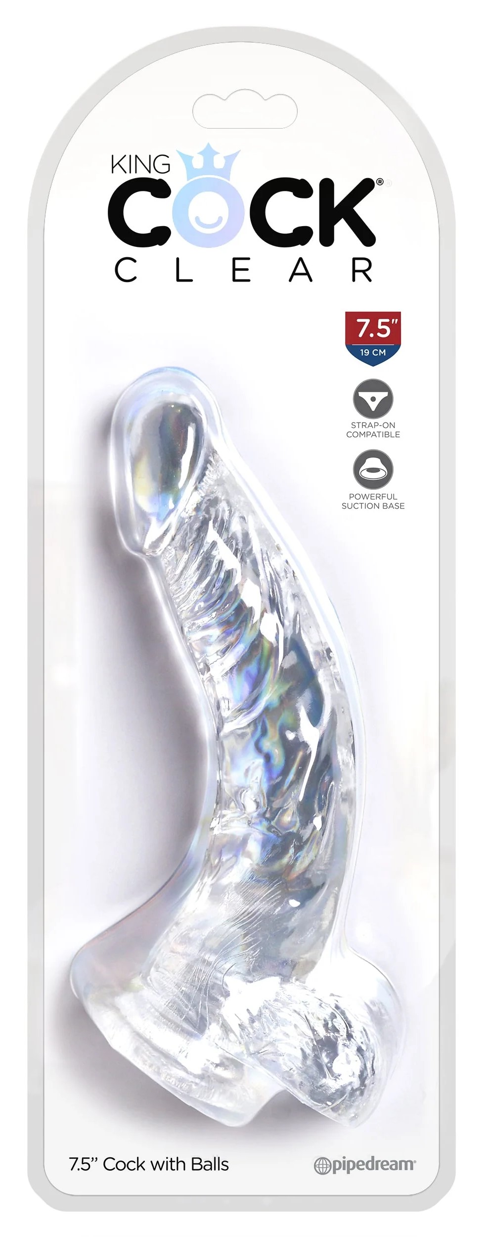 Consolador Realista King Cock Clear 7.5 Con Testiculo - imagen 1