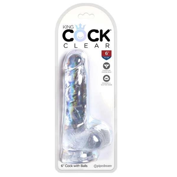 B-consolador King Cock Clear 6 Con Testiculos - imagen 1