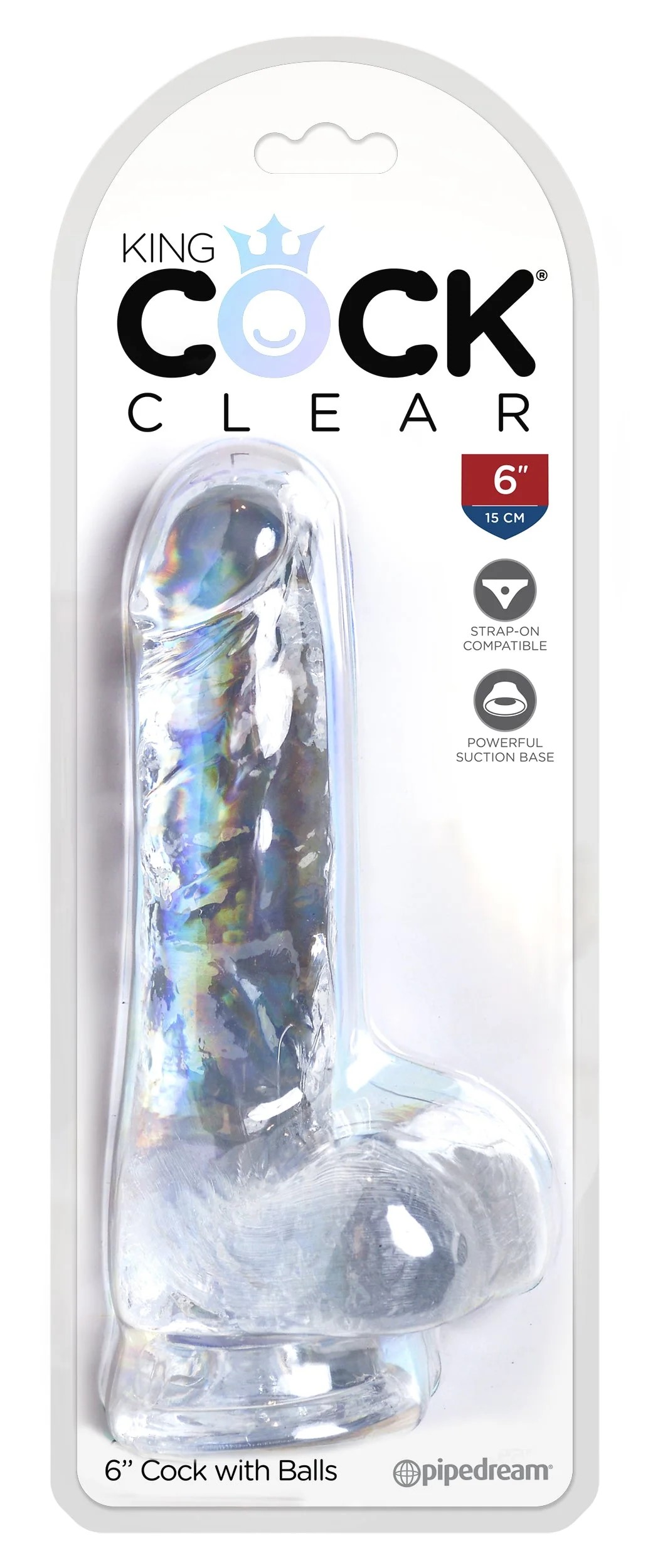 Consolador Realista King Cock Clear 6 Con Testiculos - imagen 1