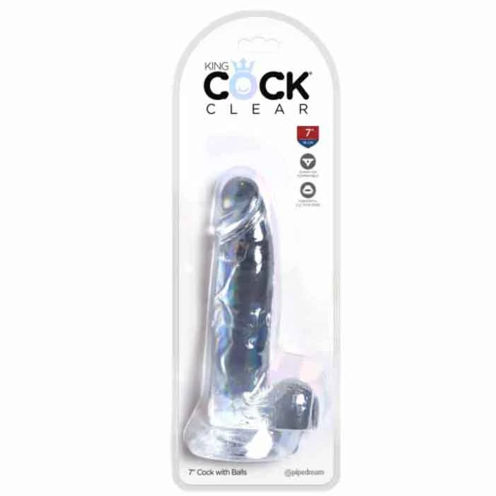 B-consolador King Cock Clear 7 Con Testiculos - imagen 1