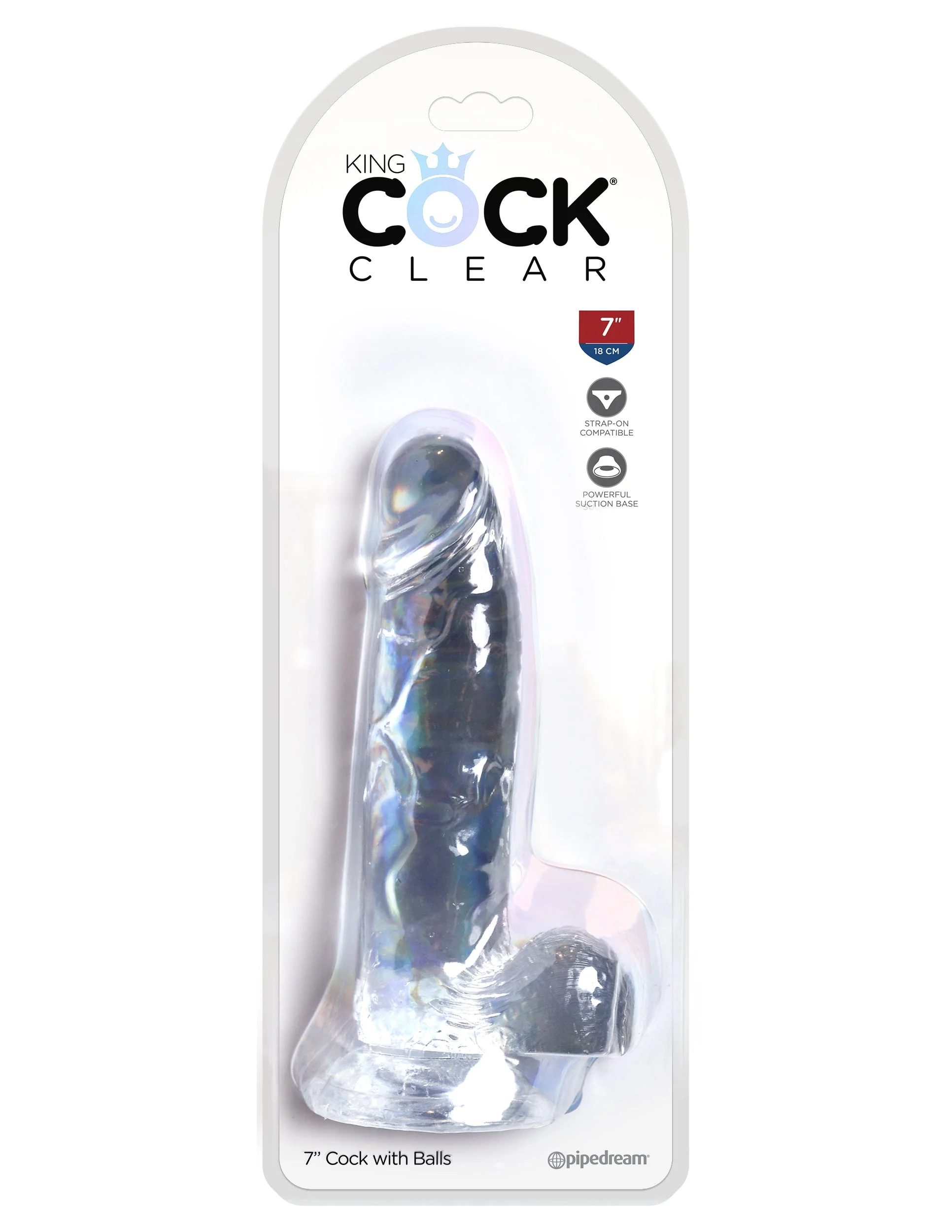 Consolador Realista King Cock Clear 7 Con Testiculos - imagen 2