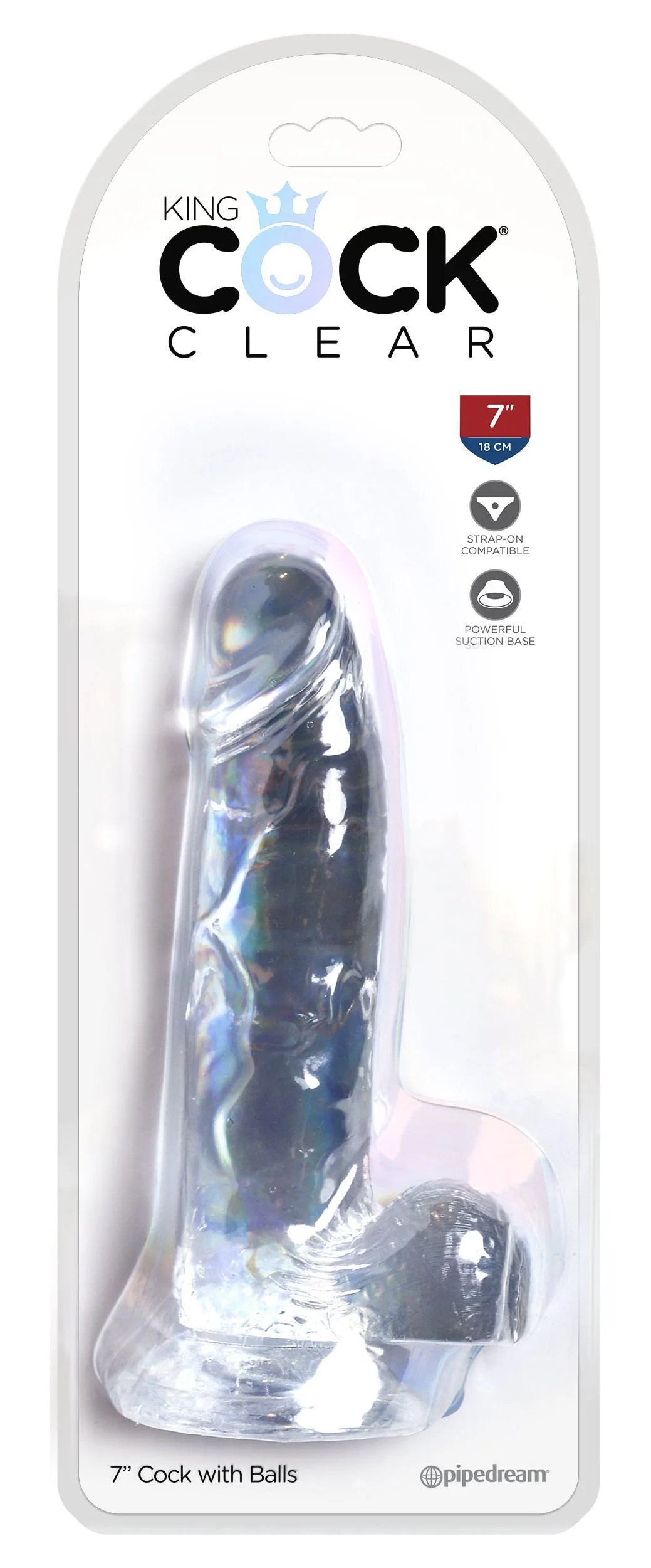 Consolador Realista King Cock Clear 7 Con Testiculos - imagen 1