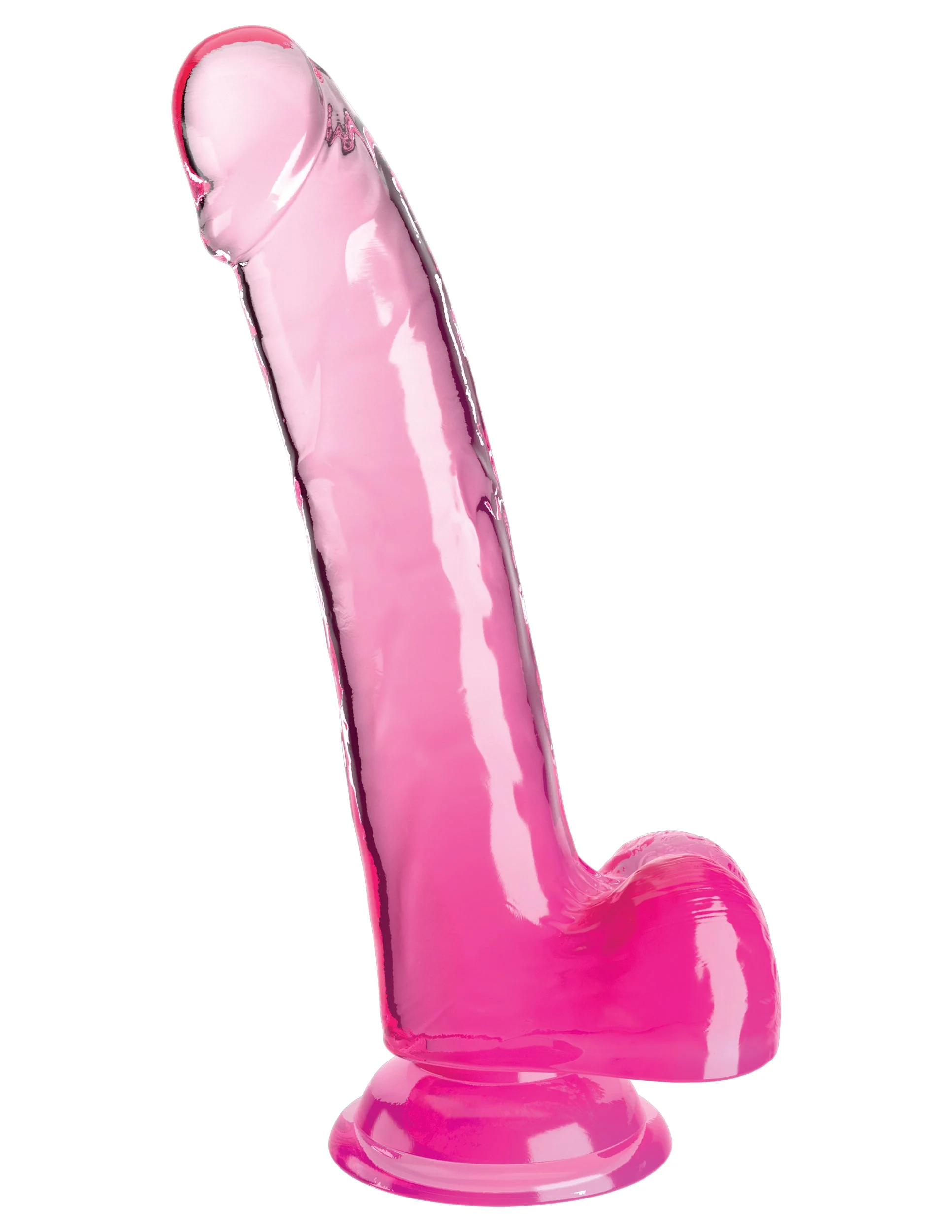 Consolador Realista King Cock Clear Rosa 9 Con Testiculo - imagen 1
