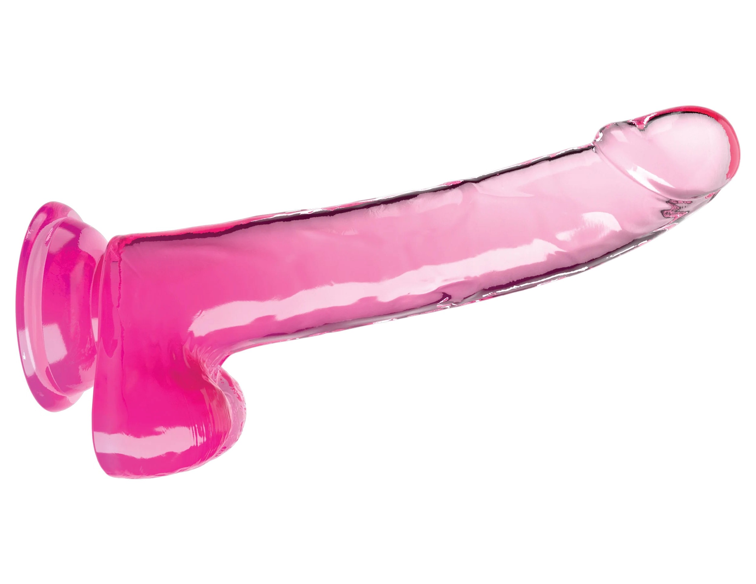 Consolador Realista King Cock Clear Rosa 9 Con Testiculo - imagen 3