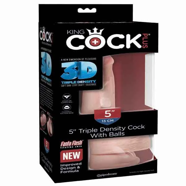 A-consolador King Cock Plus 5 de Triple Densidad Con Bolas - imagen 1