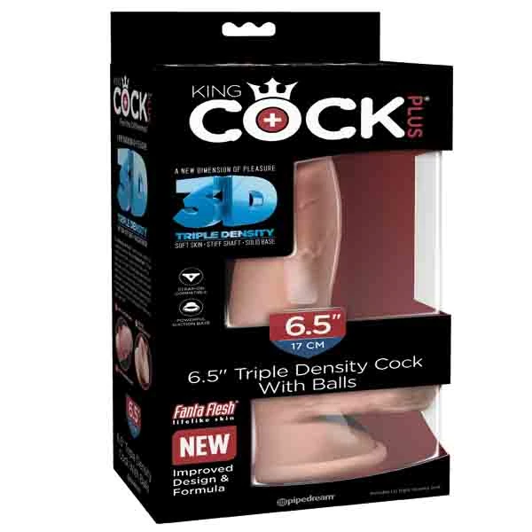 A-consolador King Cock Plus 6,5 Triple Densidad Con Bolas - imagen 1