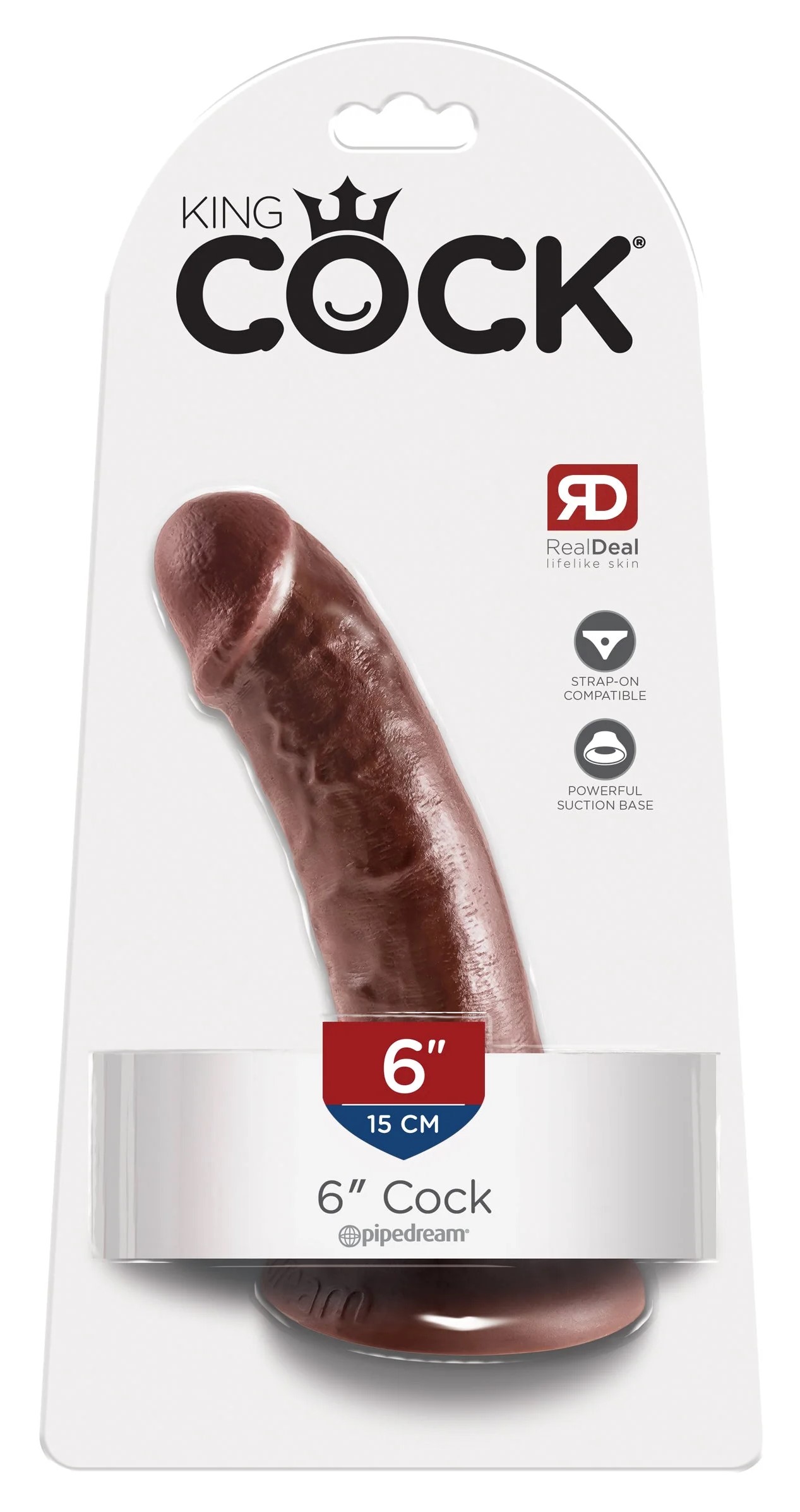 Consolador Realista Piel King Cock 6 Marron - imagen 1
