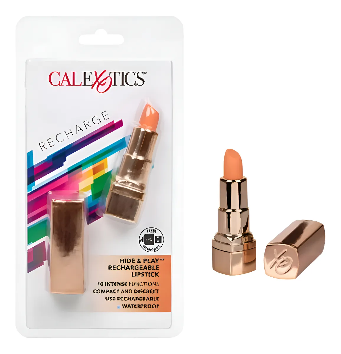 Vibrador Dorado Mini Lapiz Coral Con Usb - imagen 3