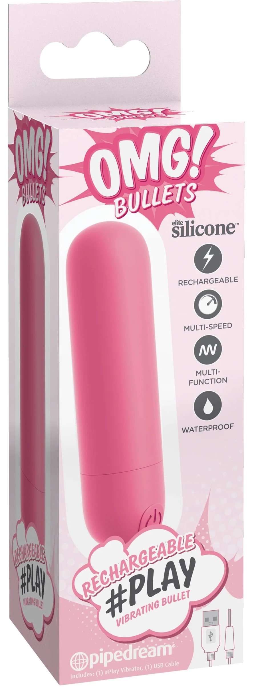 Vibrador Clitoral Omg! Bala Recargable Rosa - imagen 1