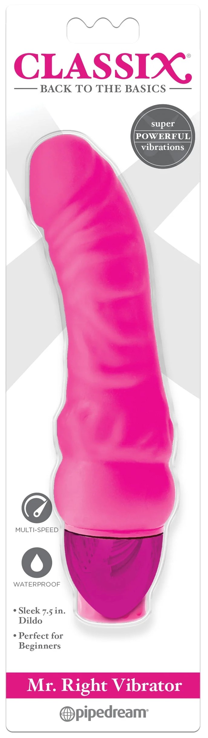 Vibrador Realista Classix Mr. Right Light Pink - imagen 1