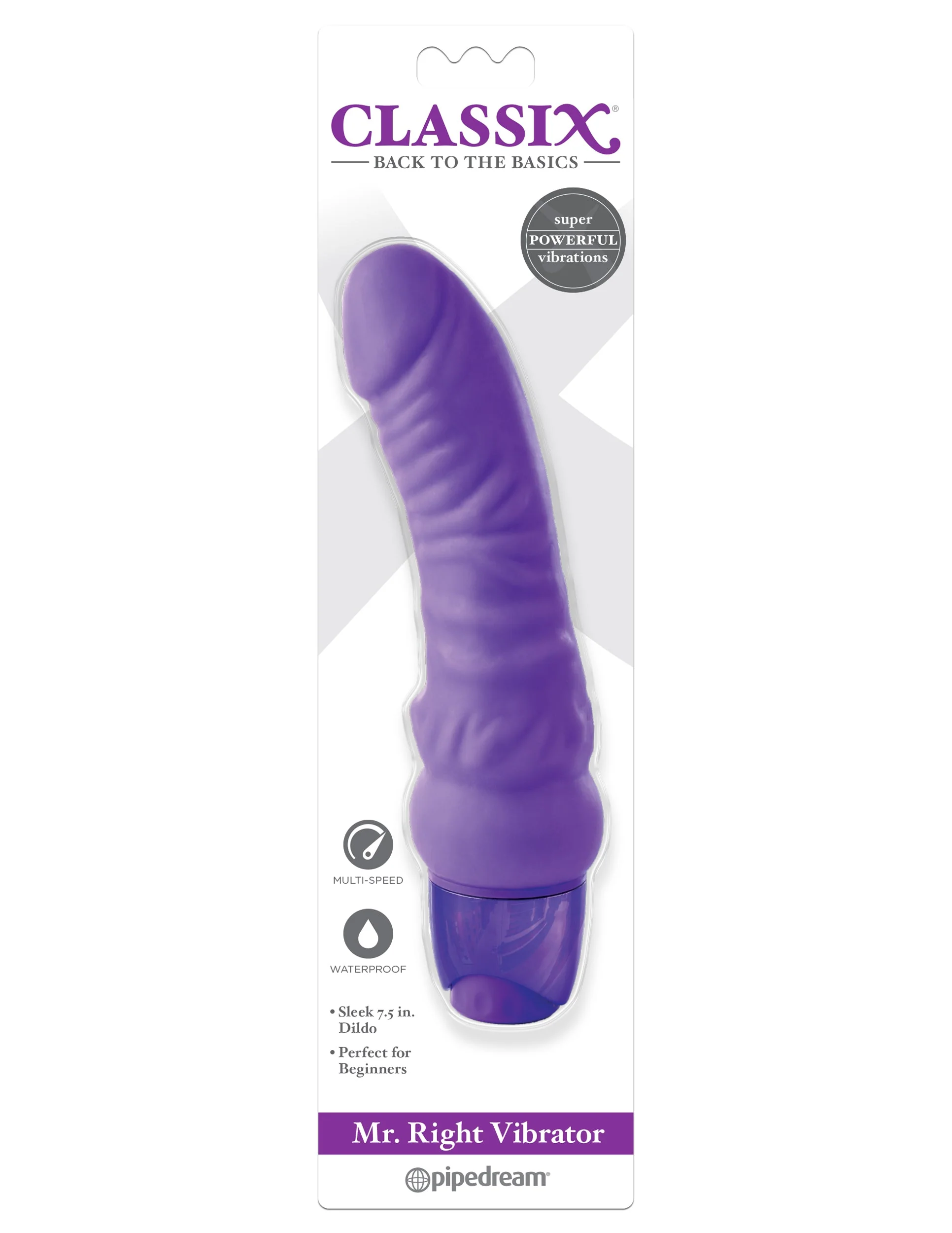 Vibrador Realista Classix Mr. Right Violeta - imagen 2