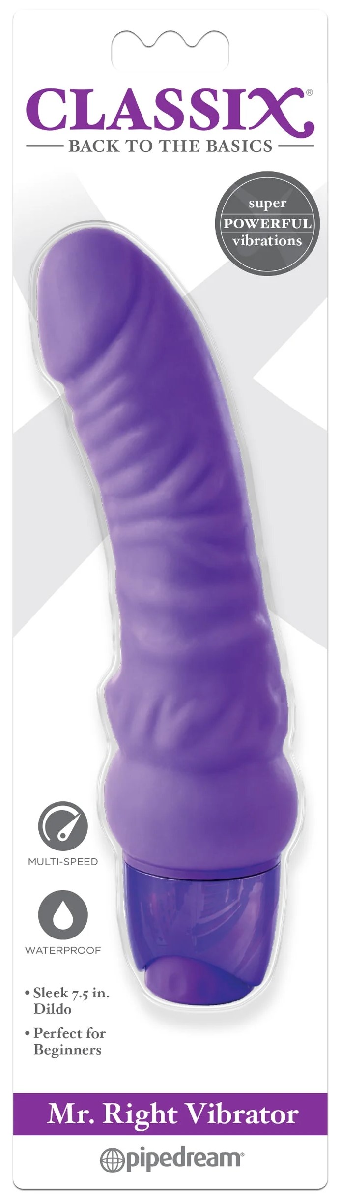 Vibrador Realista Classix Mr. Right Violeta - imagen 1