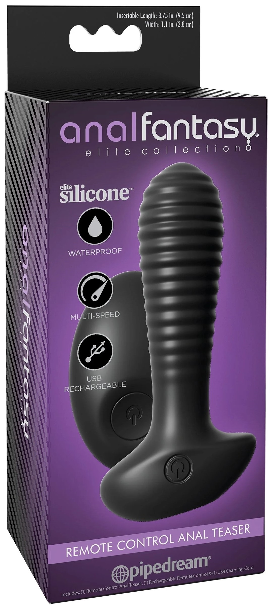 Vibrador Anal Fantasy Elite Control Remoto Negro - imagen 1