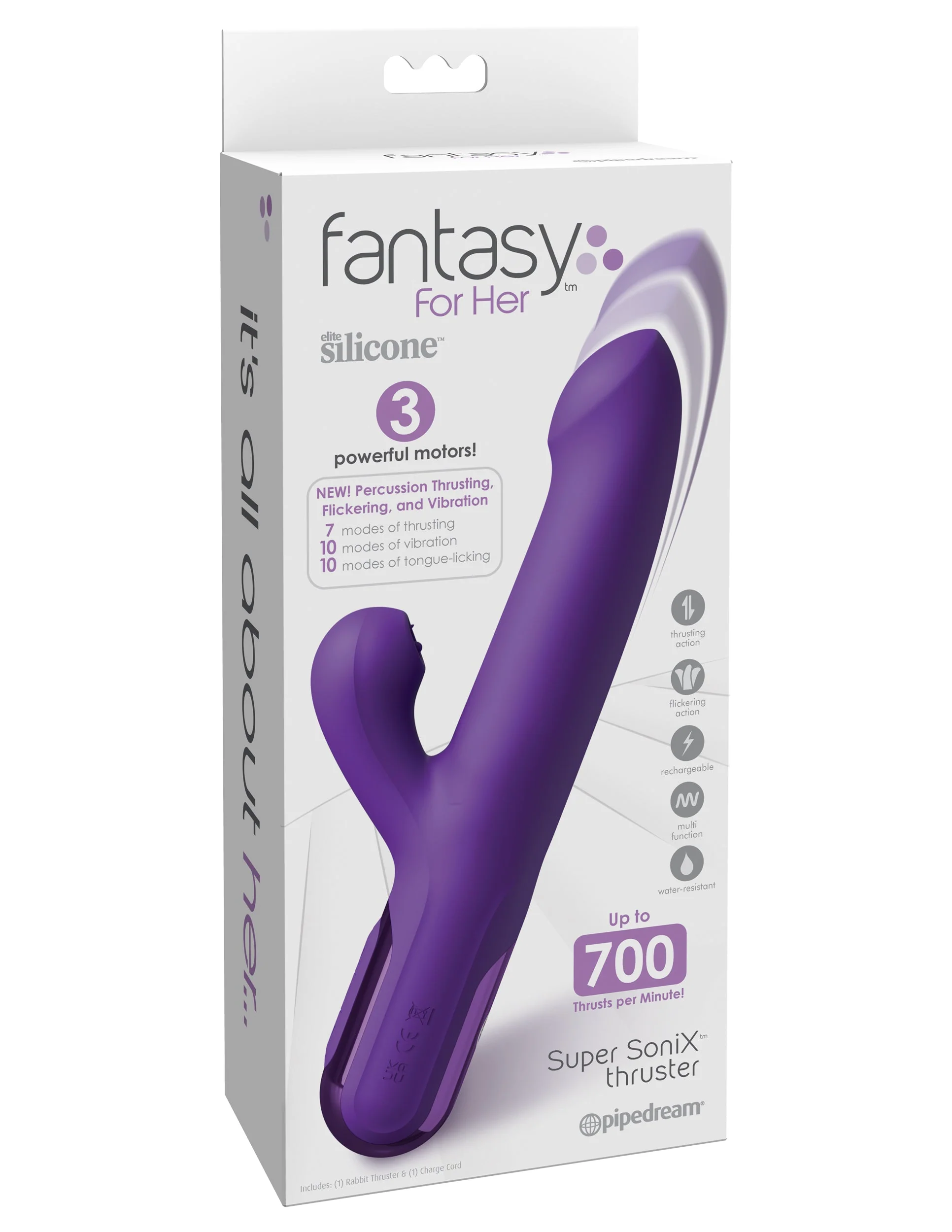 Vibrador Fantasy Super Sonix For Her Violeta - imagen 2